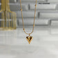 Ball Chain Heart Korean Pendant – Elegant Golden Necklace - Sku pVj-200