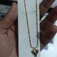 Ball Chain Heart Korean Pendant – Elegant Golden Necklace - Sku pVj-200